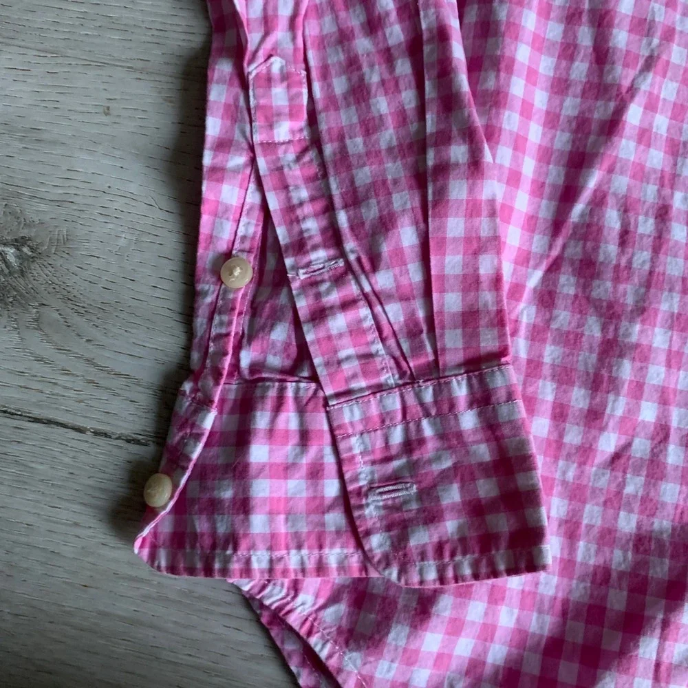 Ralph Lauren‎ Kids Pink Gingham Check Button Down Shirt Size S 8 Pony Logo